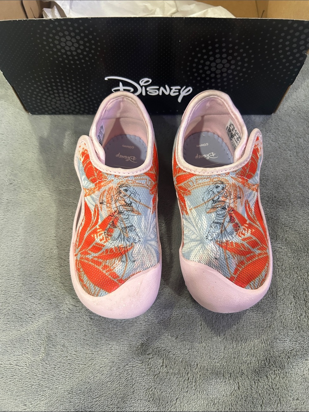Disney Girls' Moana Pink and Orange Slip-On Water Shoes
